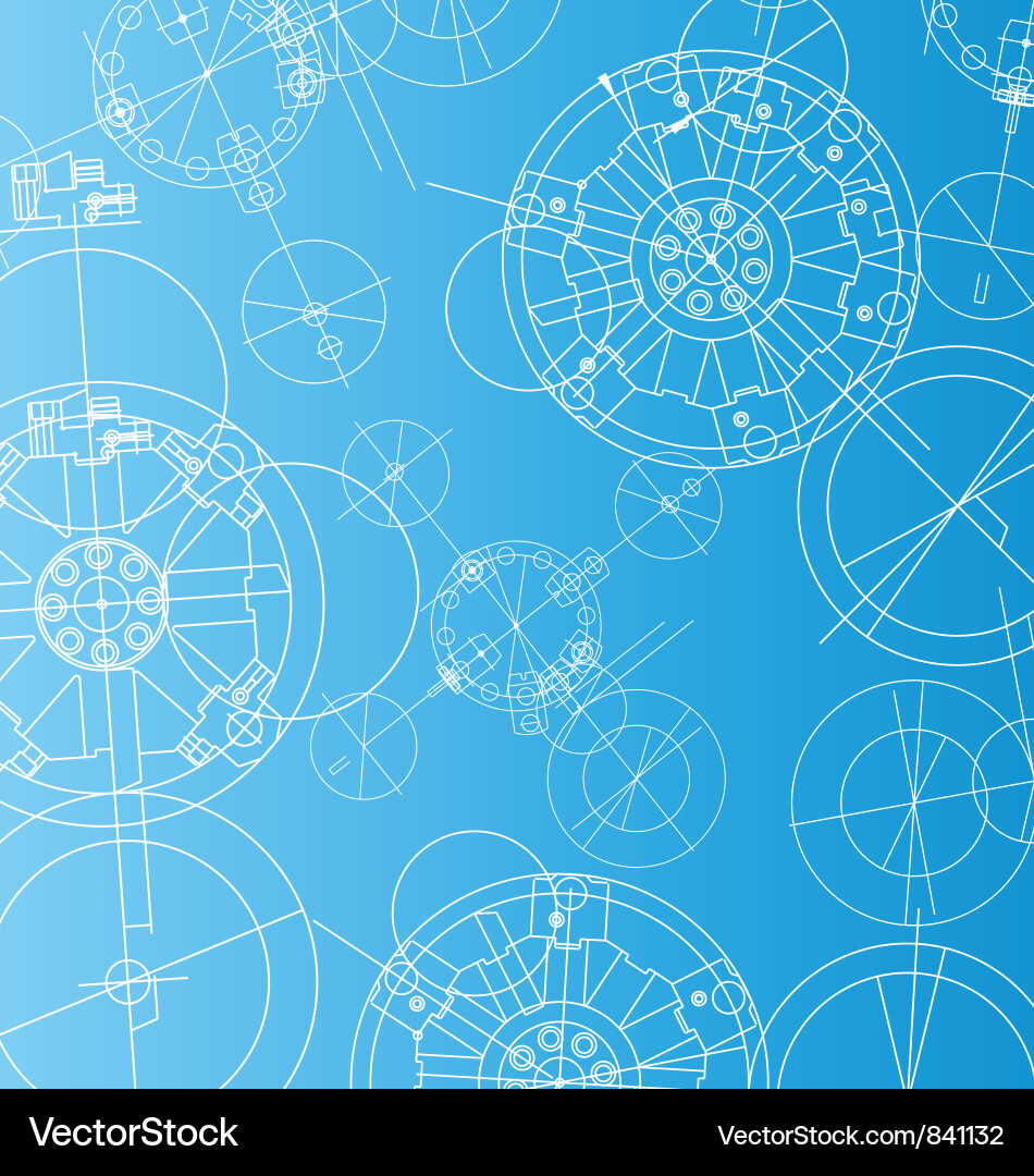 Tech Blueprint Background vector image