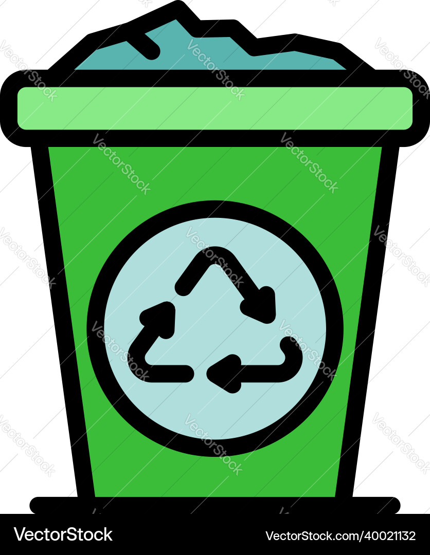 Trash container icon color outline Trash container icon color outline vector image