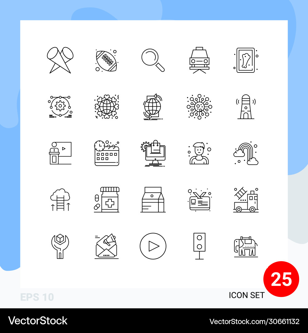 User interface pack 25 basic lines Vector Image