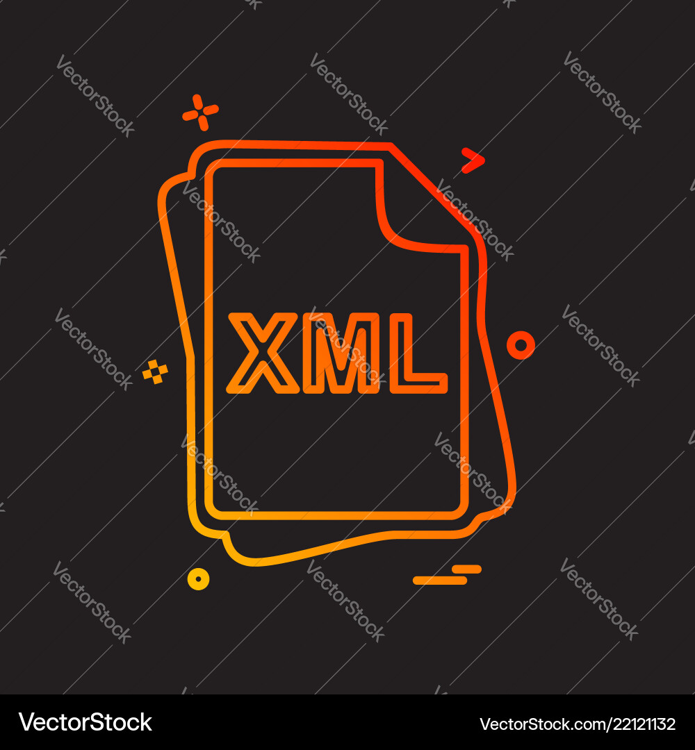Xml file type icon design Xml file type icon design vector image