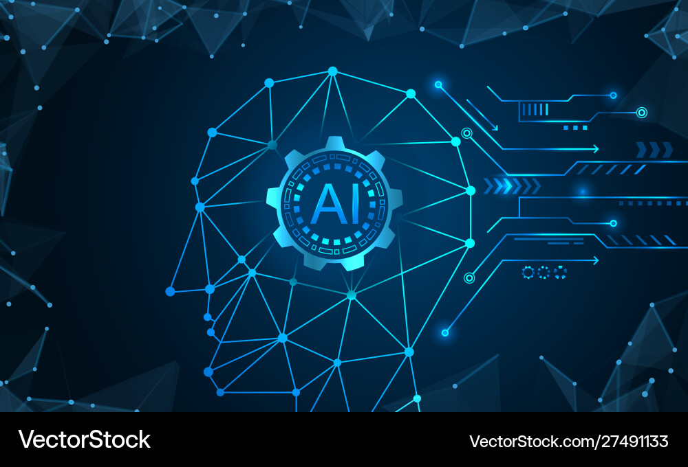 Artificial Intelligence Brain Network Vector Image