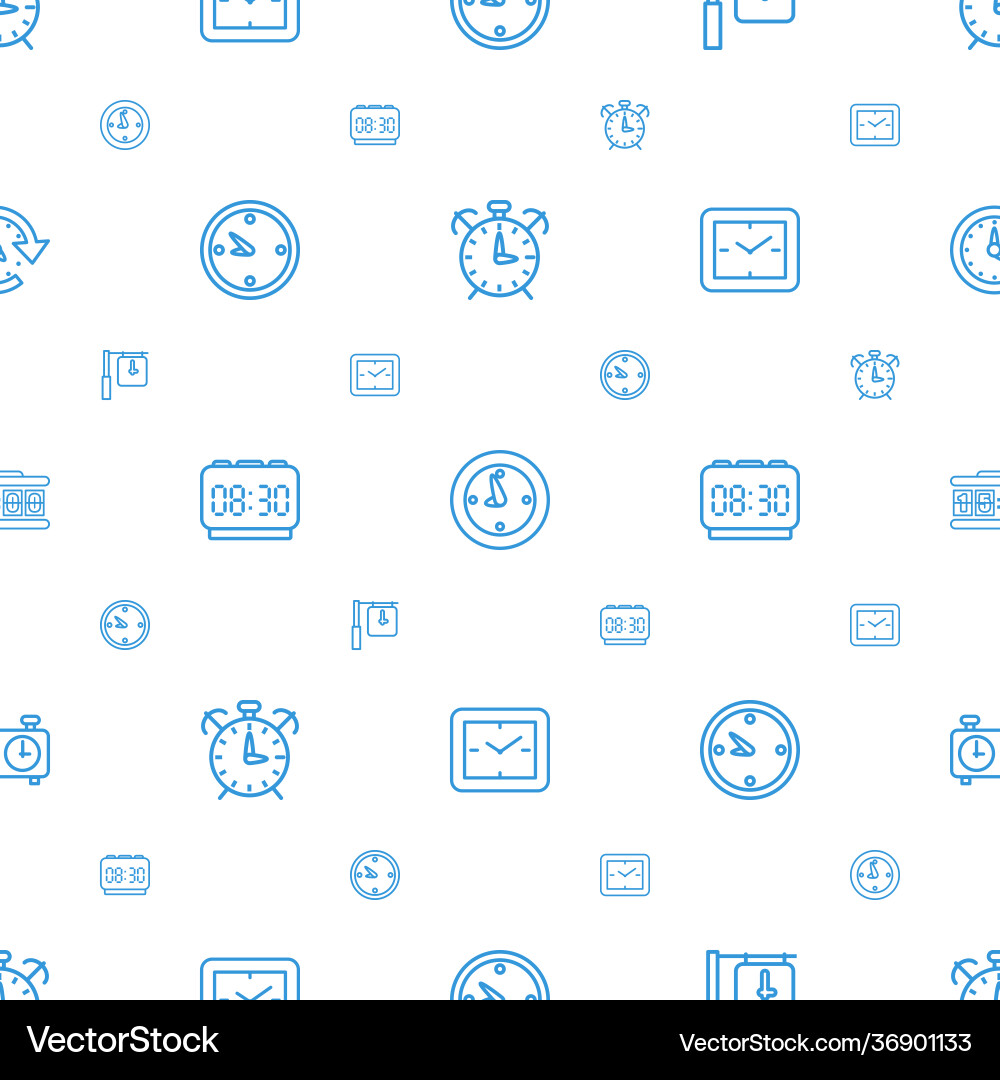 Countdown icons pattern seamless white background Vector Image