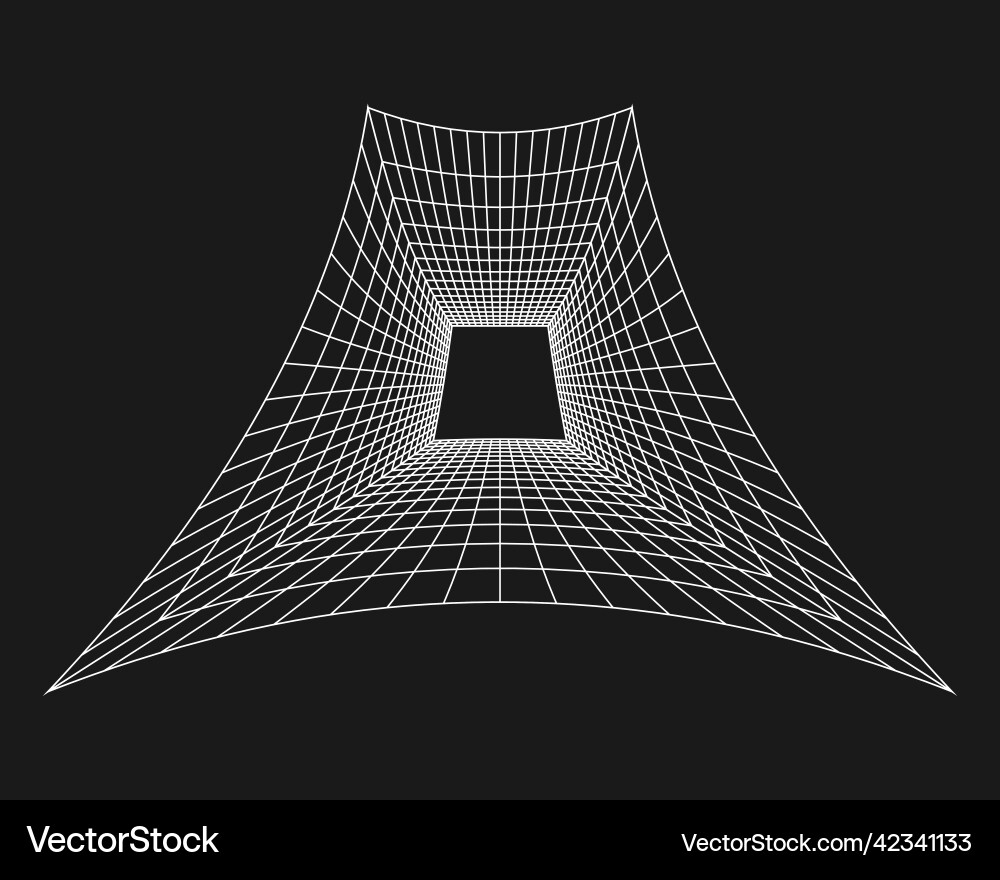 Cyber grid retro punk perspective rectangular Cyber grid retro punk perspective rectangular vector image