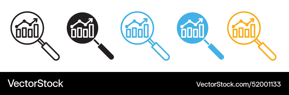 Data analytics icon line art vector image