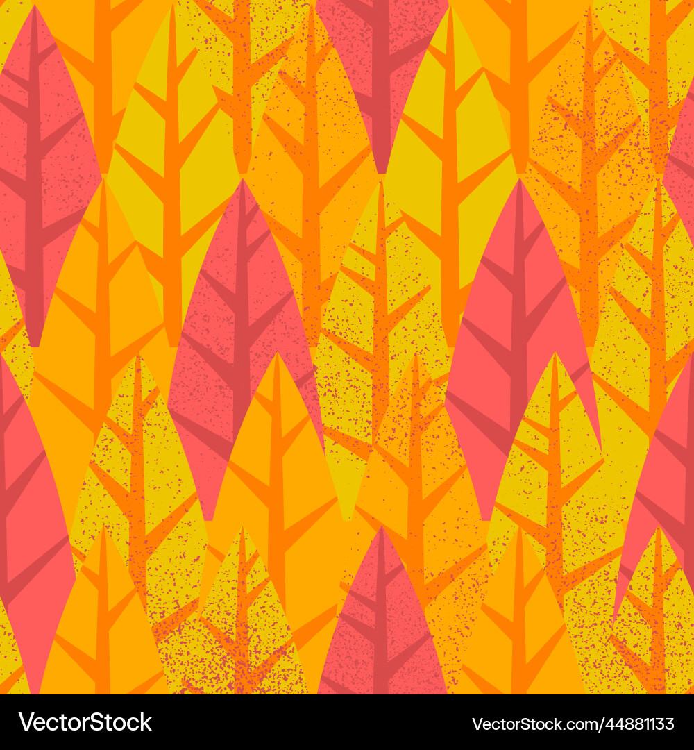 Fall forest tree seamless pattern Fall forest tree seamless pattern vector image
