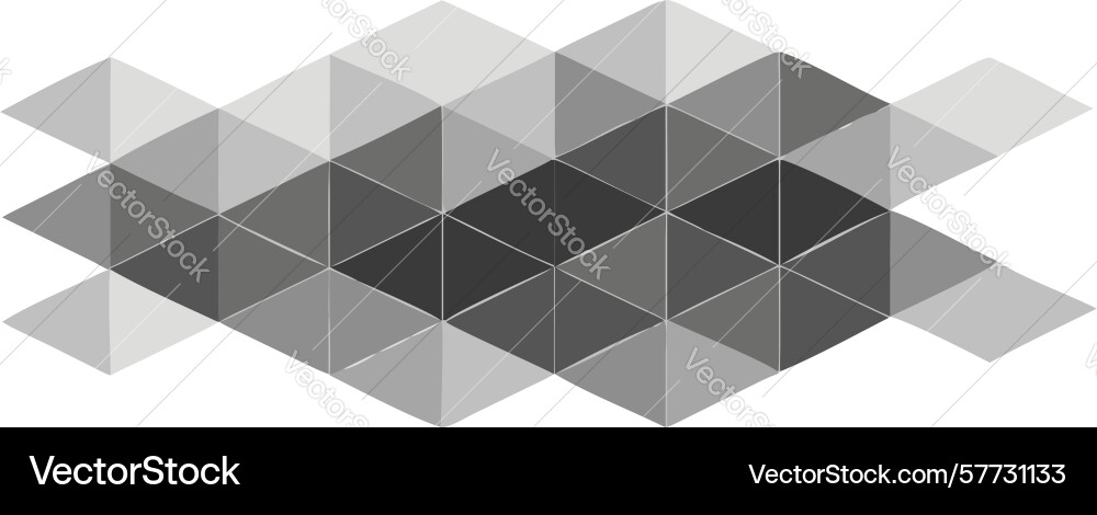 Grayscale geometric triangle grid - abstract low Vector Image