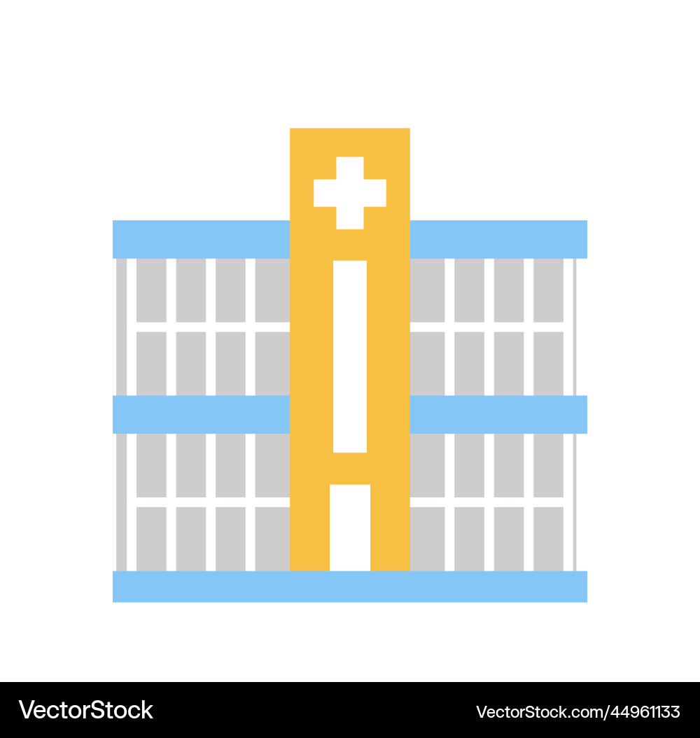Hospital with cross icon Hospital with cross icon vector image