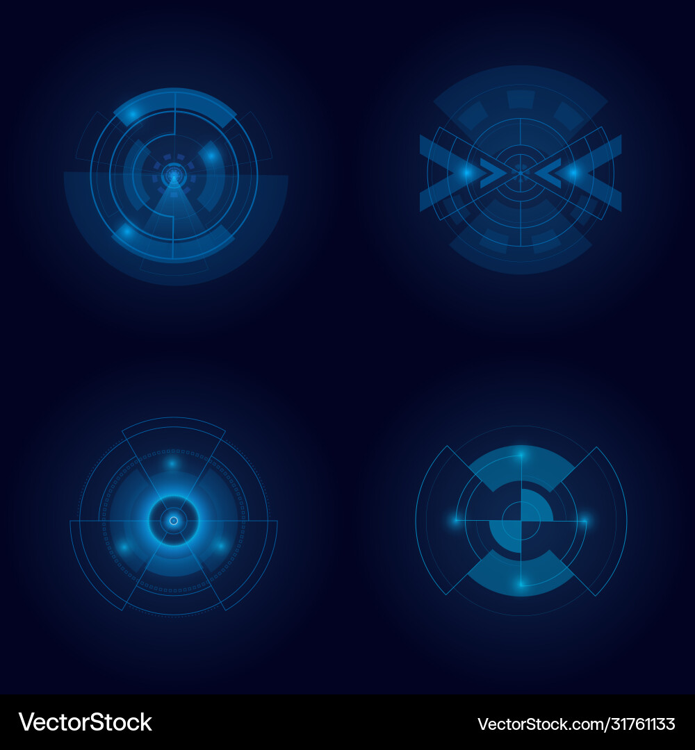 Hud futuristic element isolated on dark Hud futuristic element isolated on dark vector image