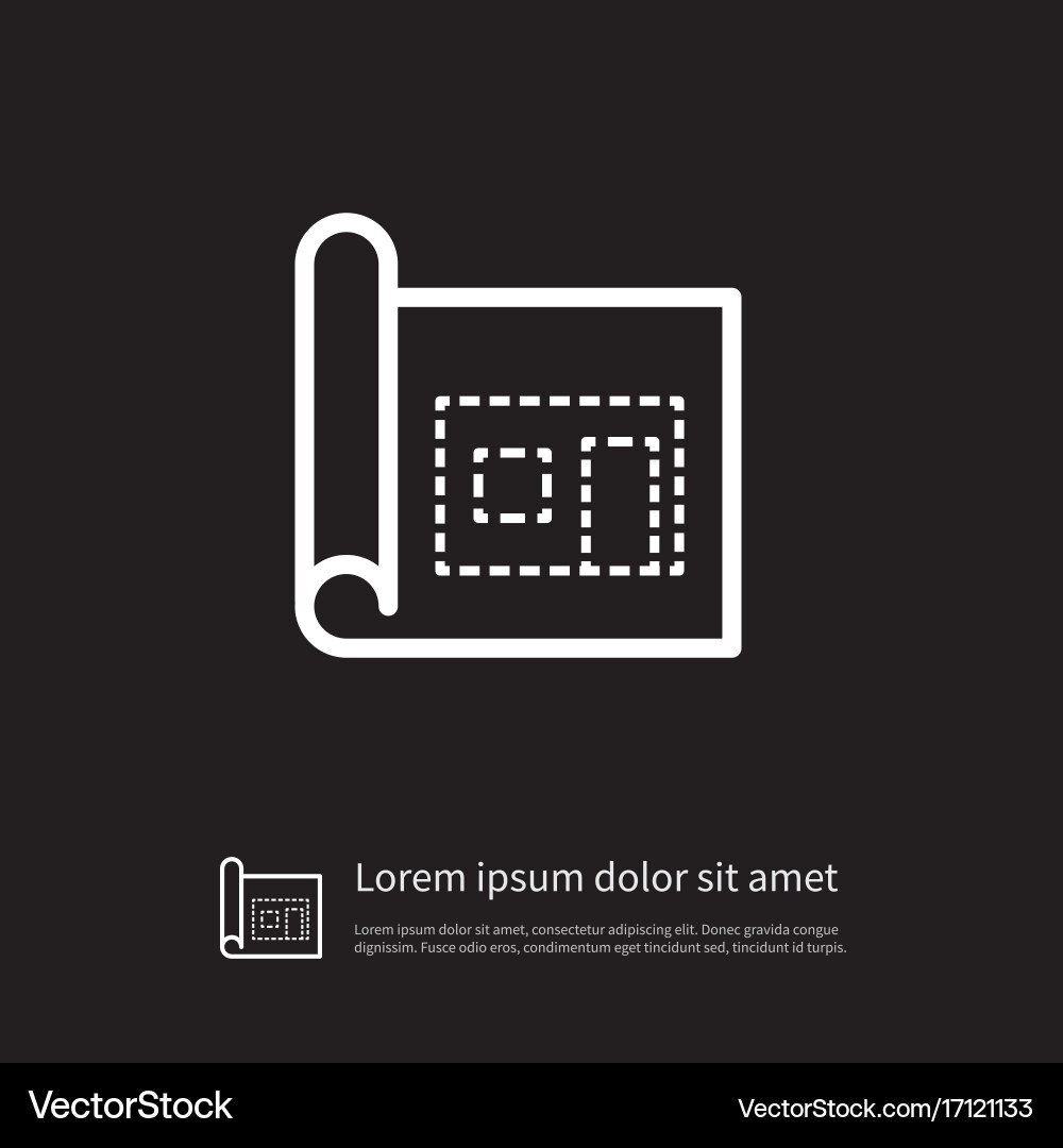 Isolated page icon architectural element vector image