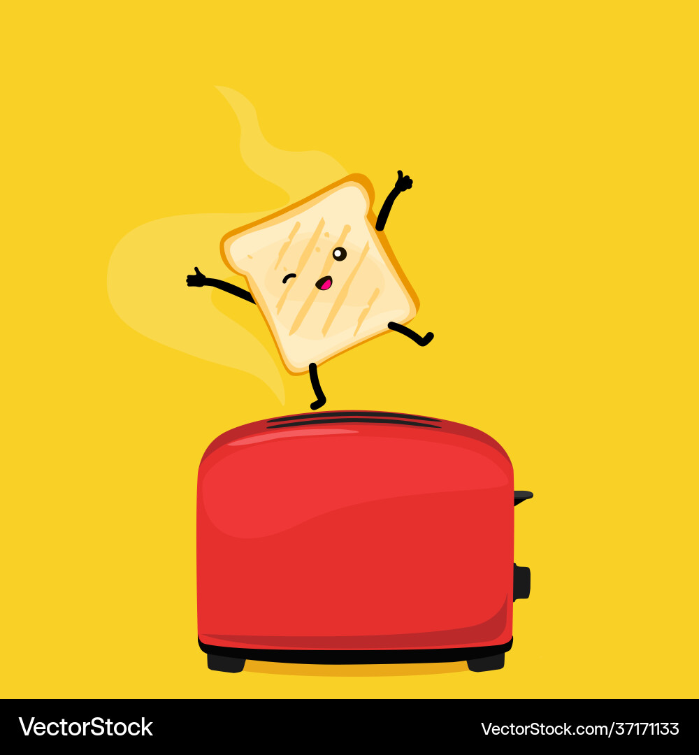 Jumping Toast from Toaster Vector Image