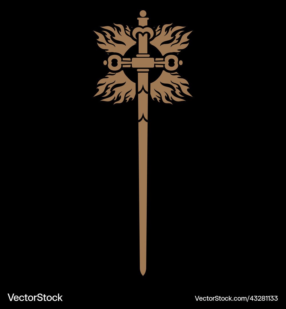 Knight design battle sword of a crusader Knight design battle sword of a crusader vector image