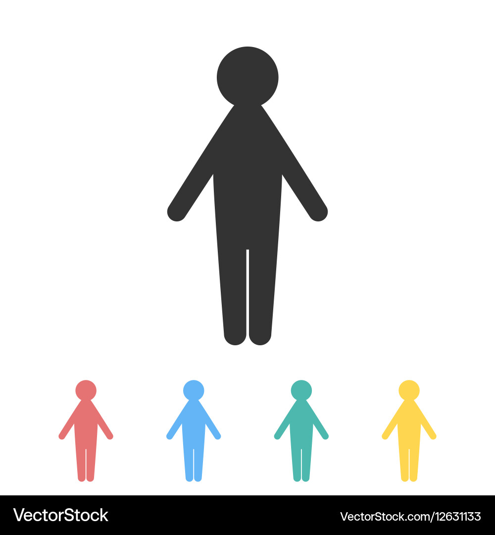 Man Icon Set in Various Colors Vector Image