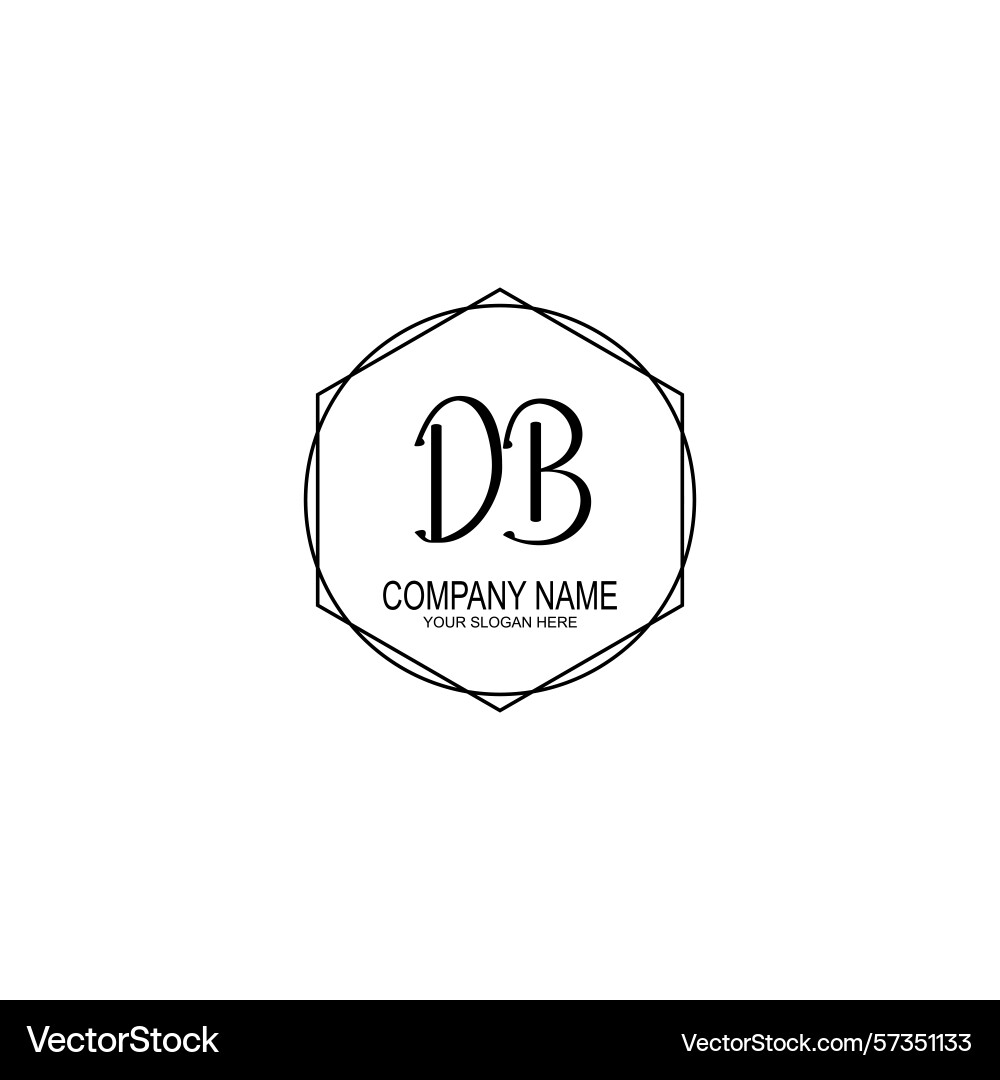 Minimalist handschriftlich db initial logos mit soft Minimalist handschriftlich db initial logos mit soft vektorbild