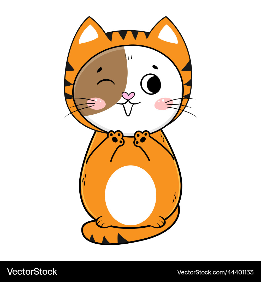 Niedliche Karikatur Katze im Faschingskostüm Niedliche Karikatur Katze im Faschingskostüm vektorbild