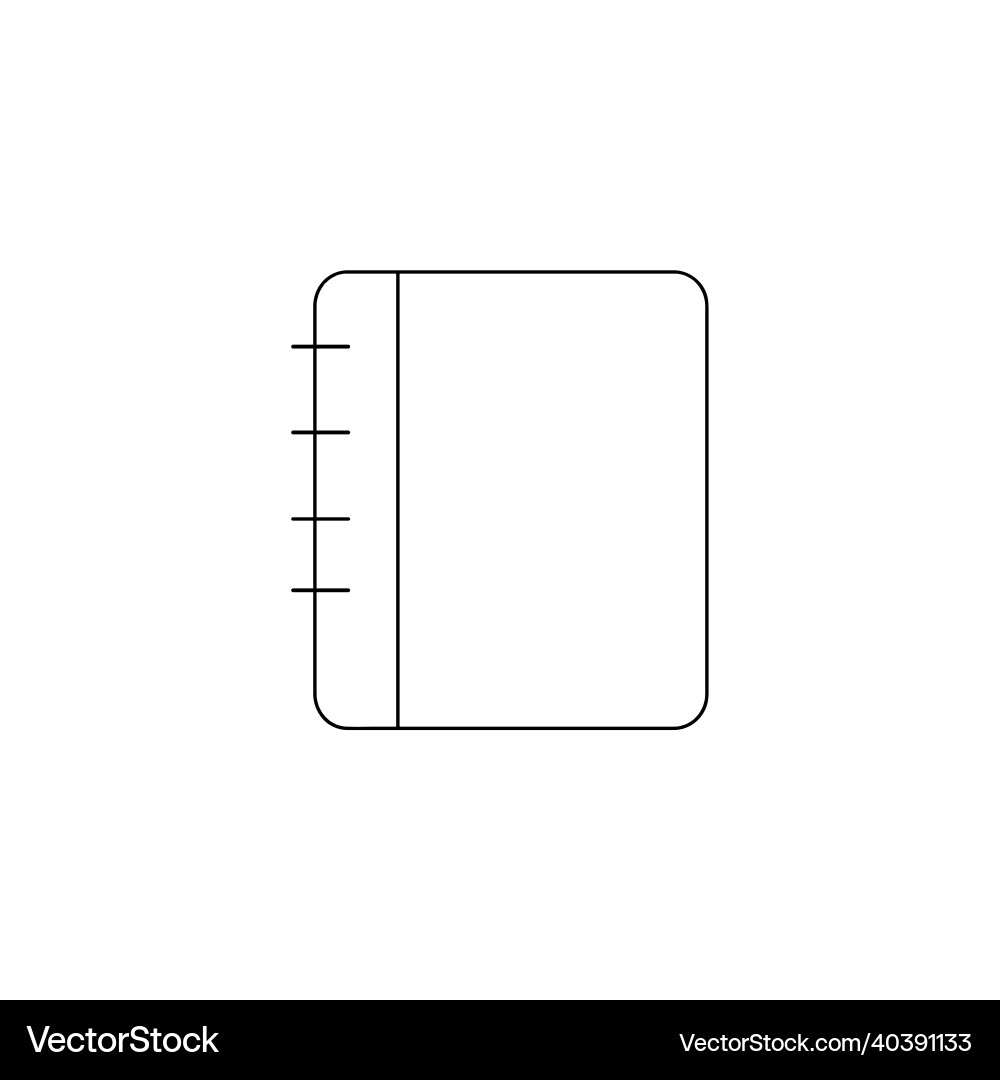 Notebook thin line icon hand drawn Notebook thin line icon hand drawn Vector Image