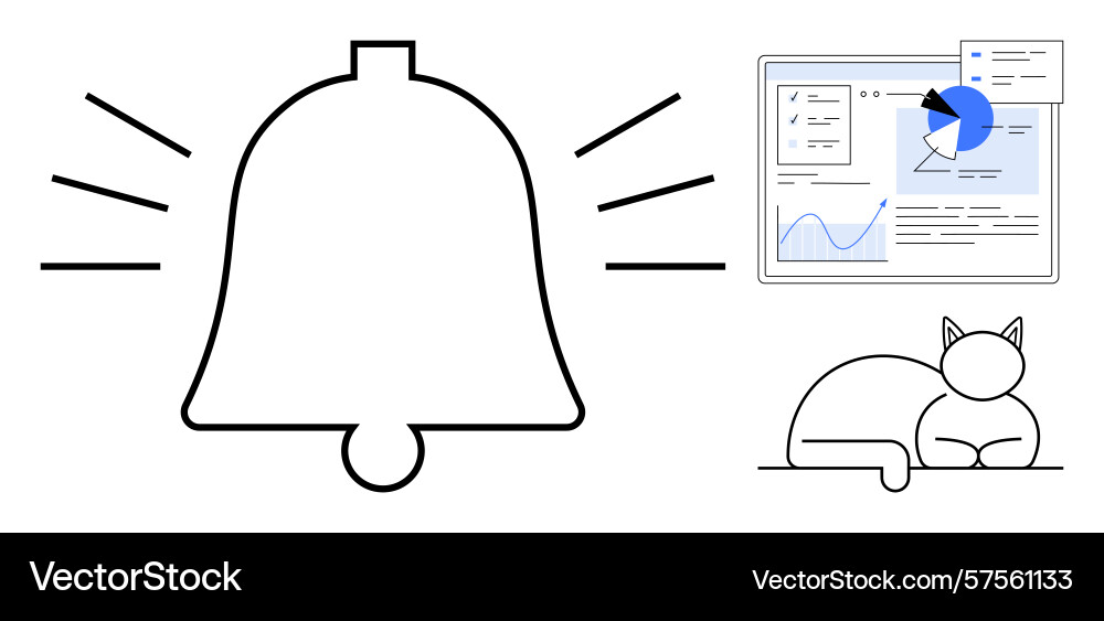 Notification bell ui analytics dashboard Notification bell ui analytics dashboard vector image