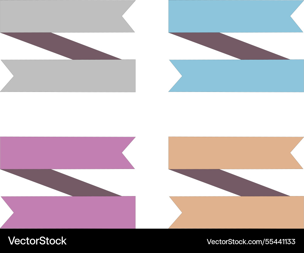 Paper flags design elements isolated on white vector image