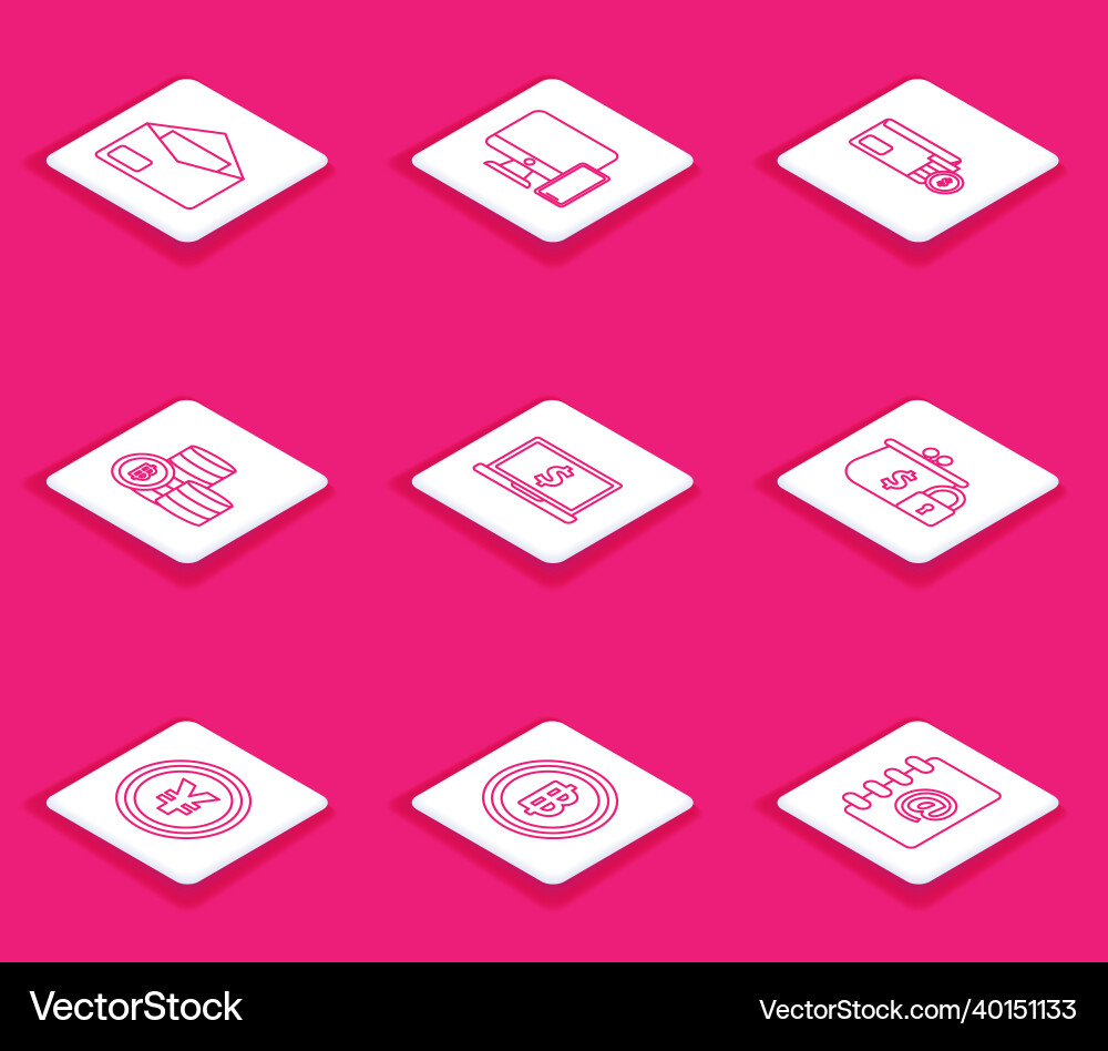 Set line envelope computer monitor and mobile Set line envelope computer monitor and mobile vector image
