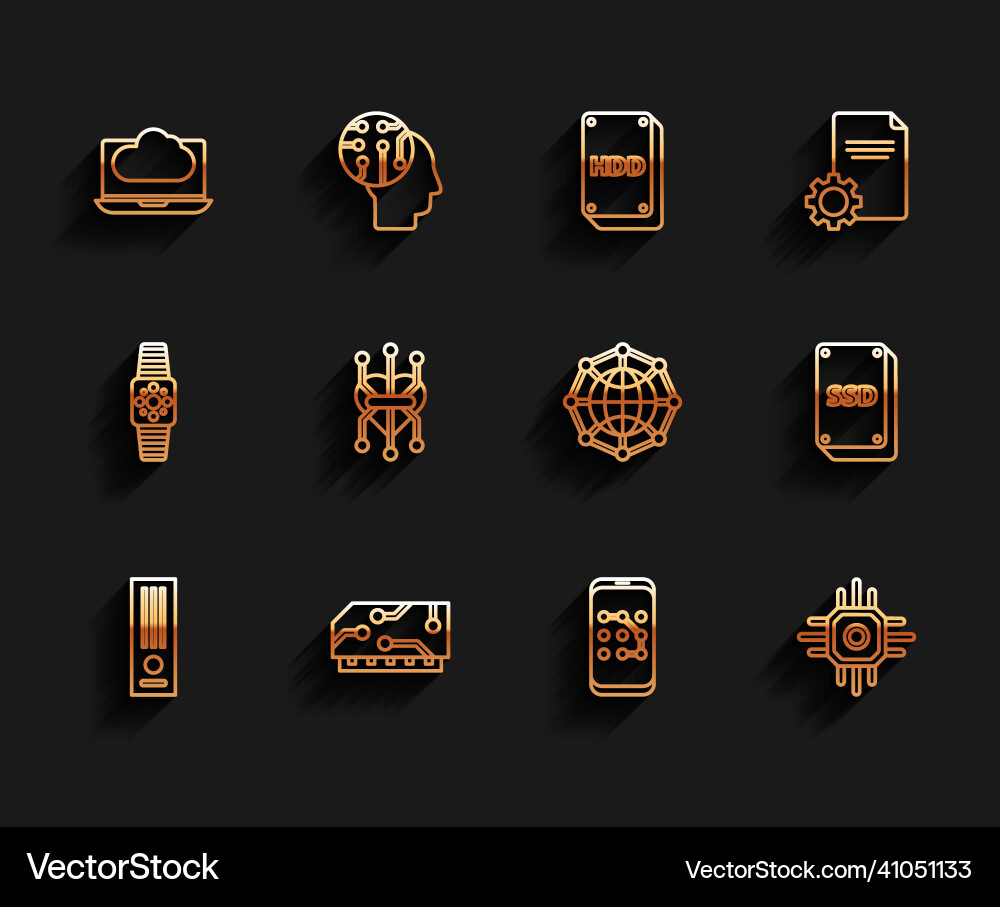 Set line video game console ram random access Set line video game console ram random access Vector Image