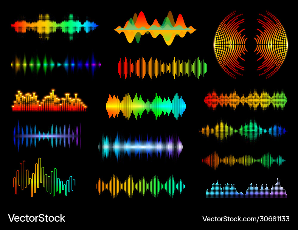 Sound Frequency Equalizer Waveform vector image