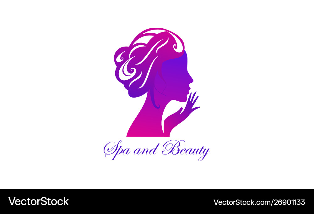 Spa-Behandlung Salon Logo Schönheit Frau Spa-Behandlung Salon Logo Schönheit Frau Vektorbild