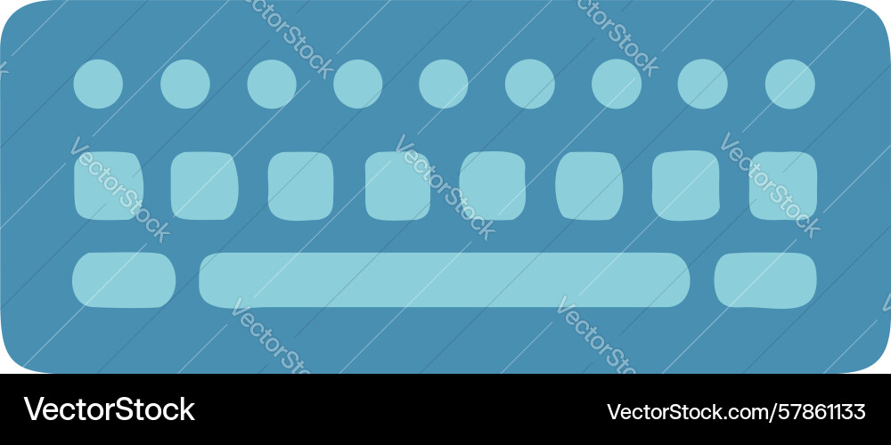 Standard computer keyboard with simplified key vector image