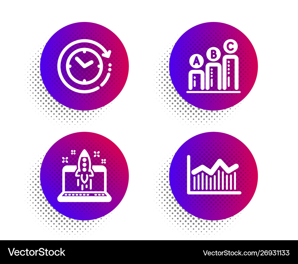 Start business time change and graph chart icons Start business time change and graph chart icons vector image