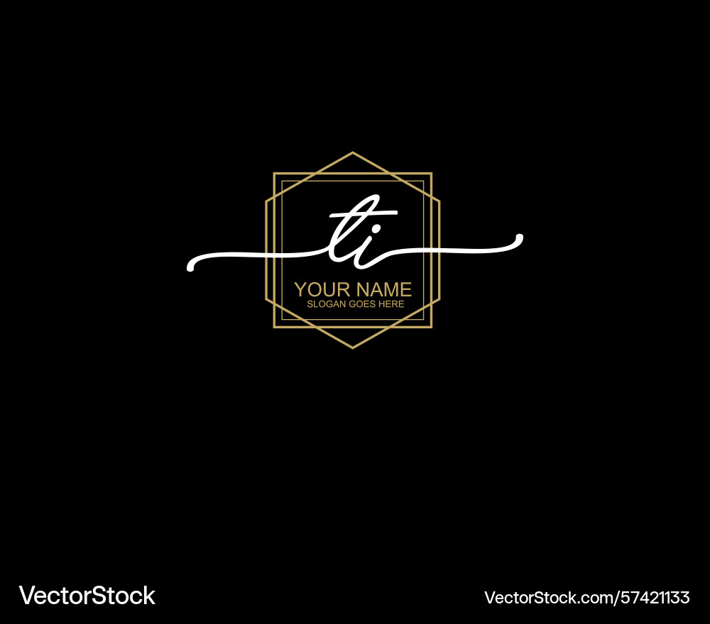 Stylish ti monogram logo designs with modern line Vector Image