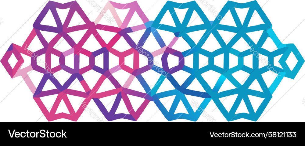Vibrant Hexagon Gradient Pattern Vector Image