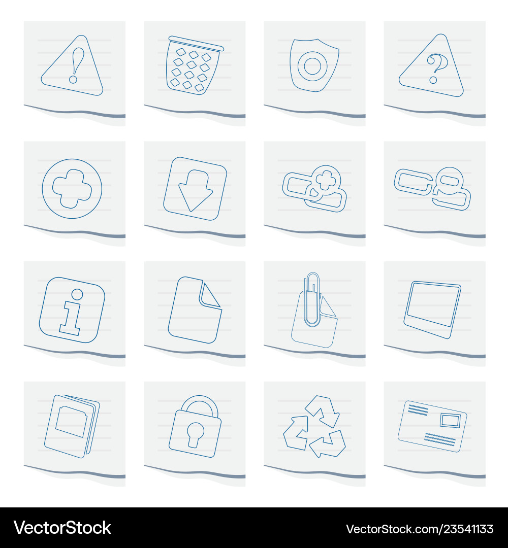 Web site and computer icons on a piece of paper Web site and computer icons on a piece of paper vector image