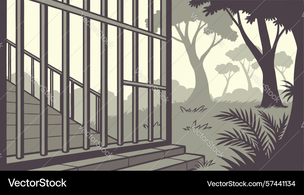 Abandoned prison cell blocks design generative ai Vector Image