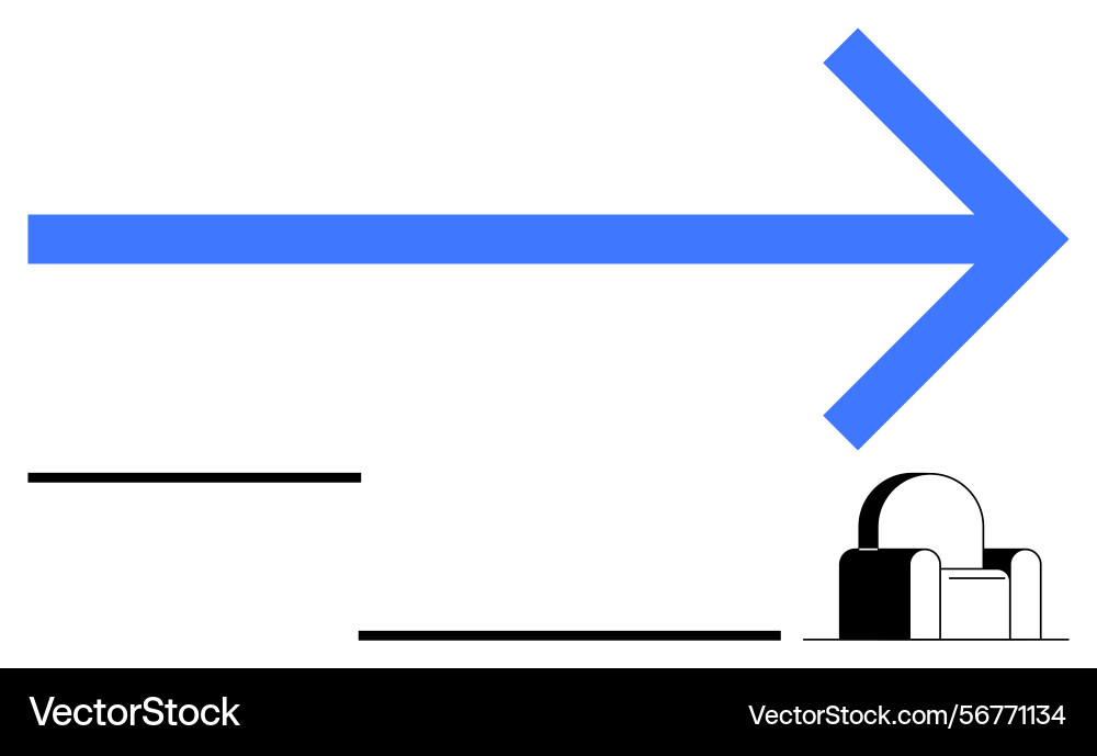 Blue arrow pointing forward with a minimal Blue arrow pointing forward with a minimal vector image