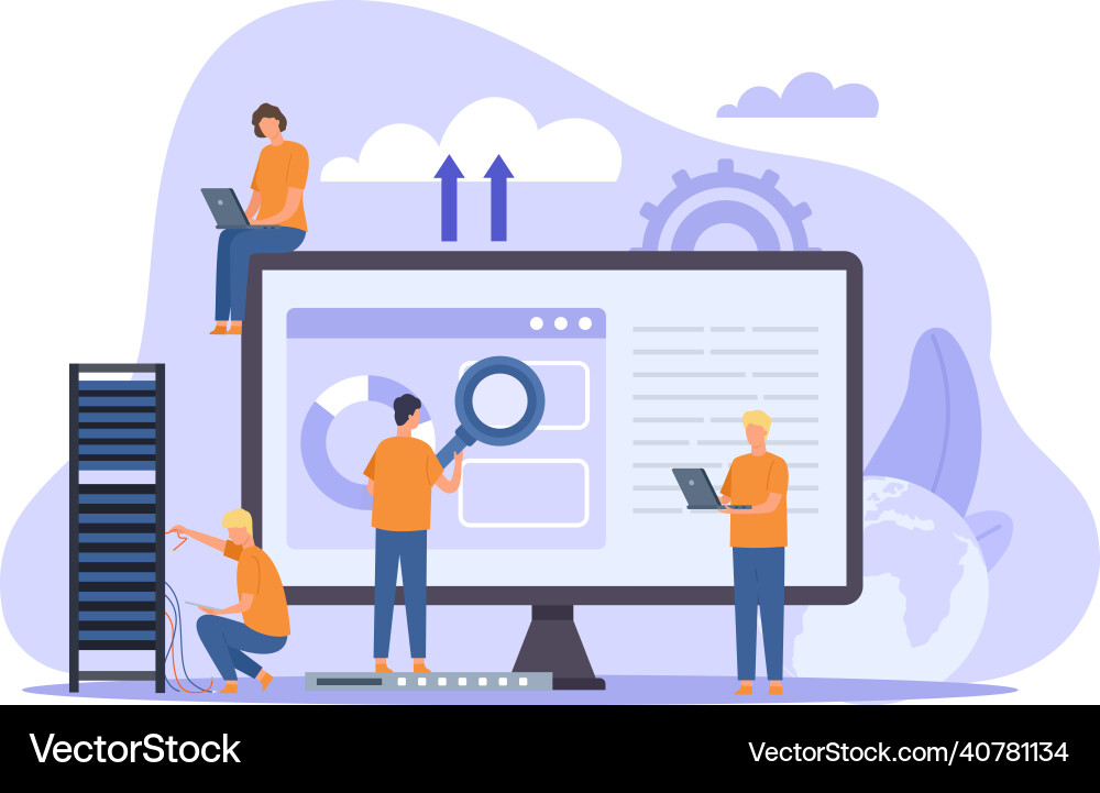 Cloud Computing & Hosting vector image