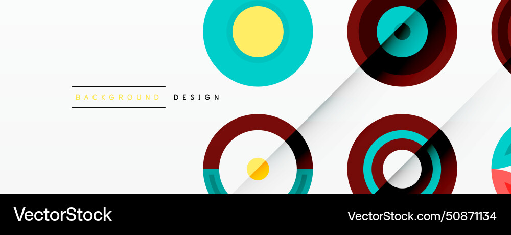Colorful circles in a grid composition abstract Vector Image