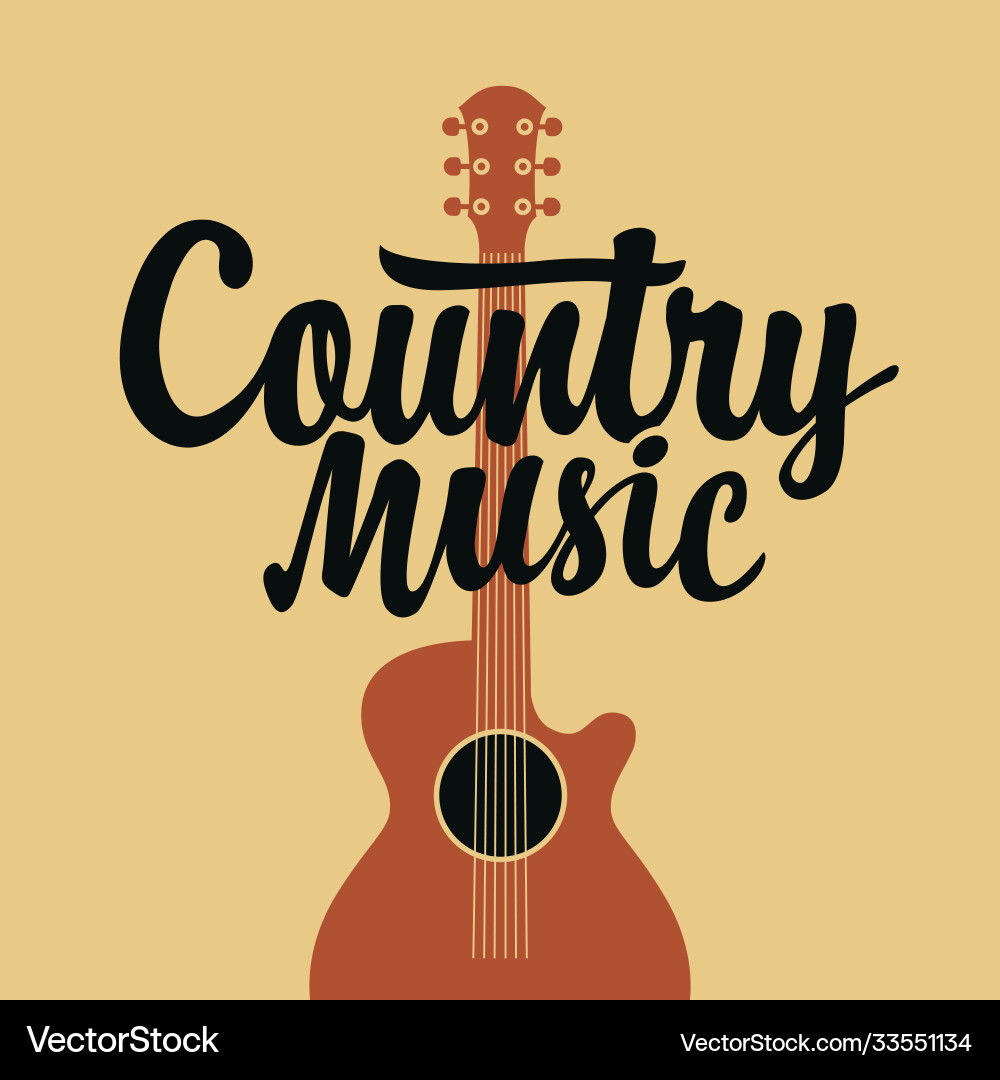 Country Music Poster - Electric Guitar vector image