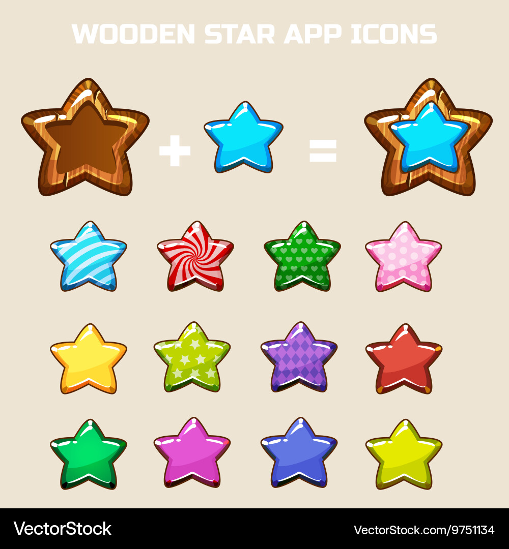 Elements for making your own star constructor vector image