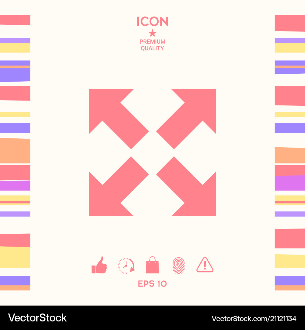 Extend resize icon cross arrow sign Extend resize icon cross arrow sign vector image