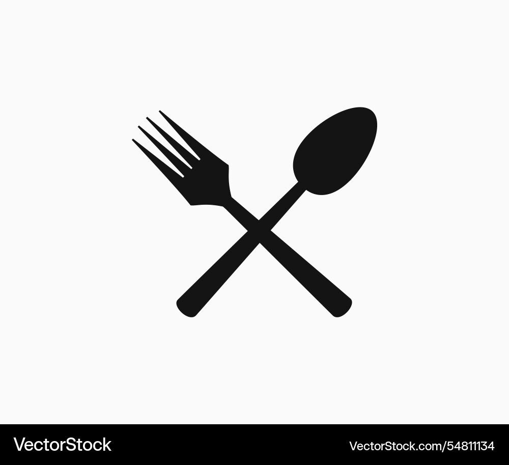 Fork and spoon sign symbol Fork and spoon sign symbol Vector Image