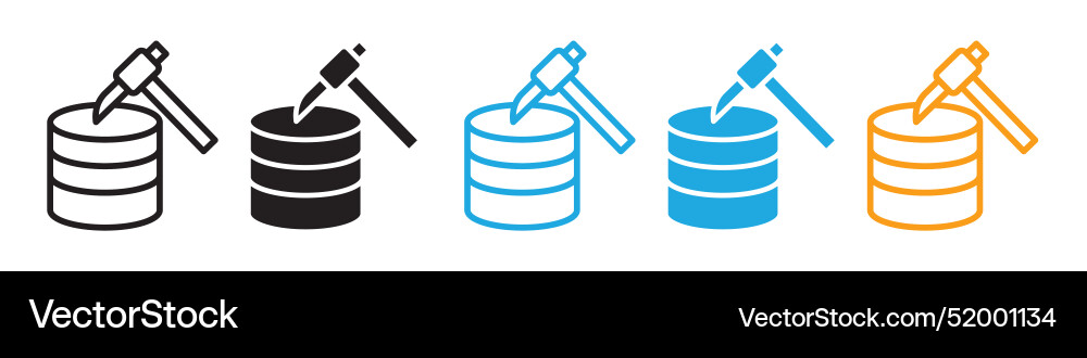 Icons data mining and advanced database vector image