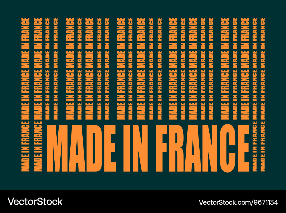Made in france text and bar code from same words vector image
