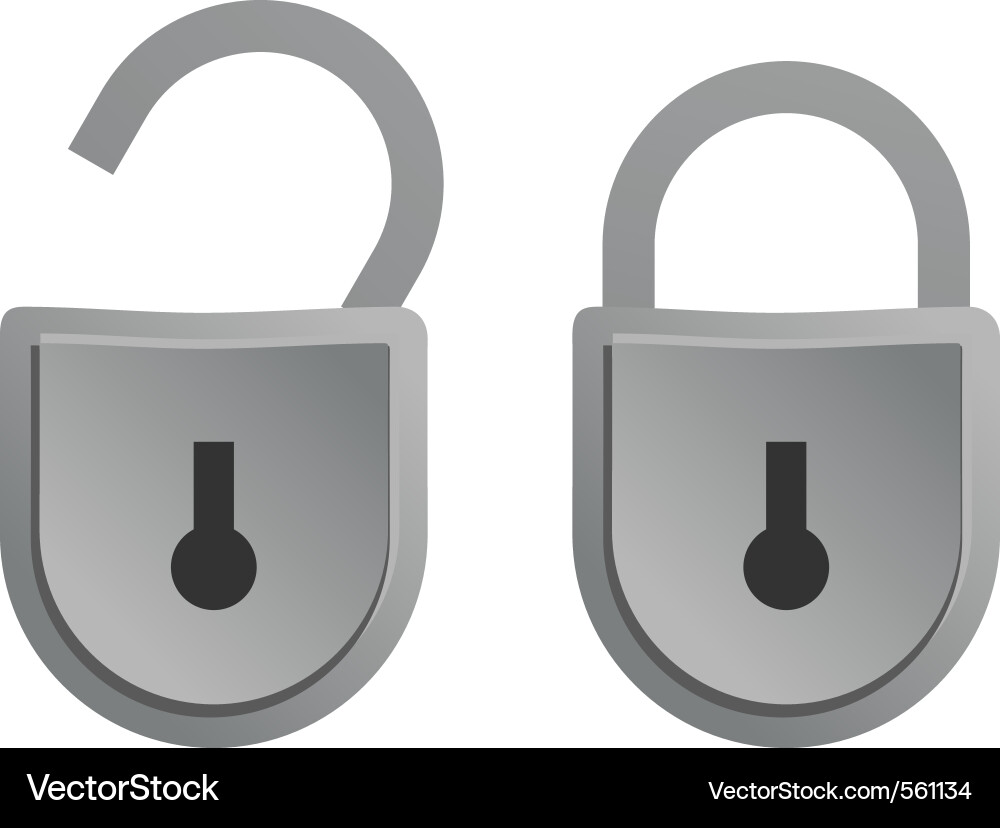 Metallic Lock - Security Icon Vector Image