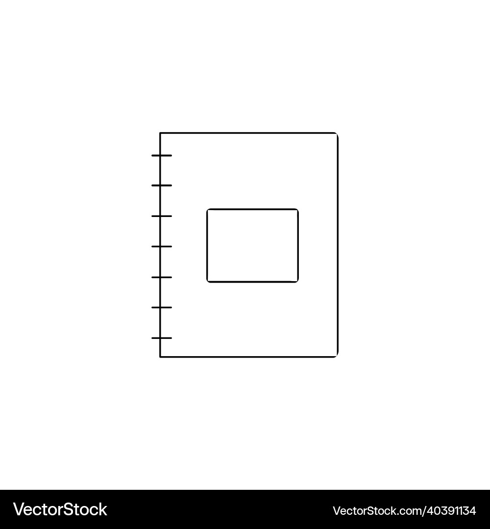 Notebook thin line icon hand drawn vector image