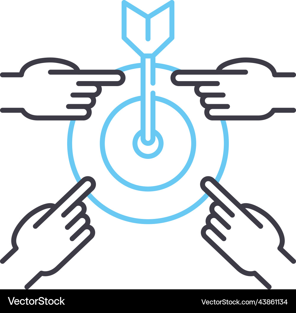 Objective line icon outline symbol Objective line icon outline symbol vector image