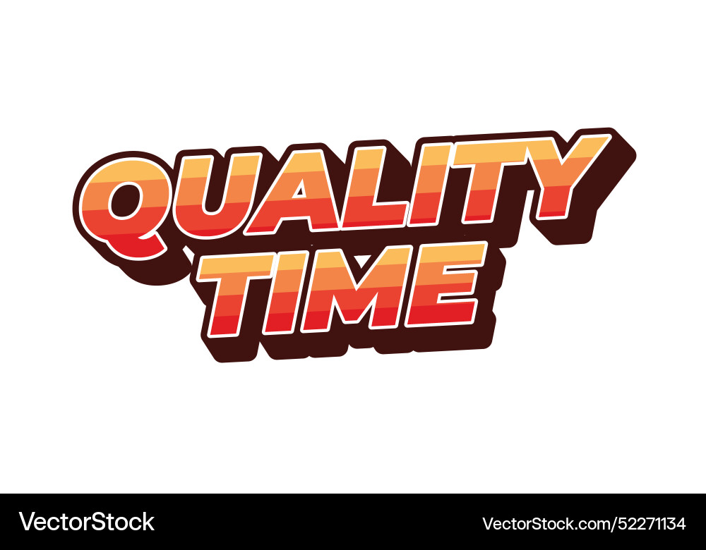 Quality time text effect in 3d style with good Vector Image