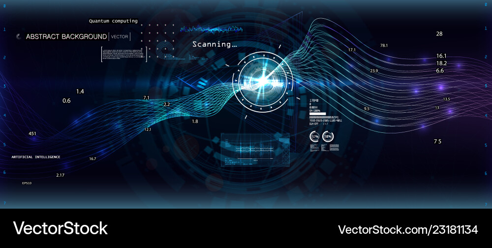 Quantum Data & AI vector image