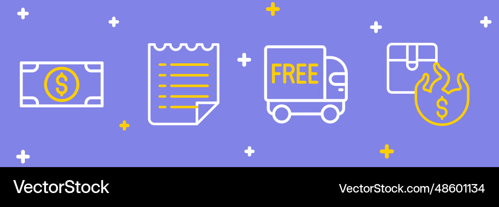 Set line hot price free delivery service wish Set line hot price free delivery service wish vector image