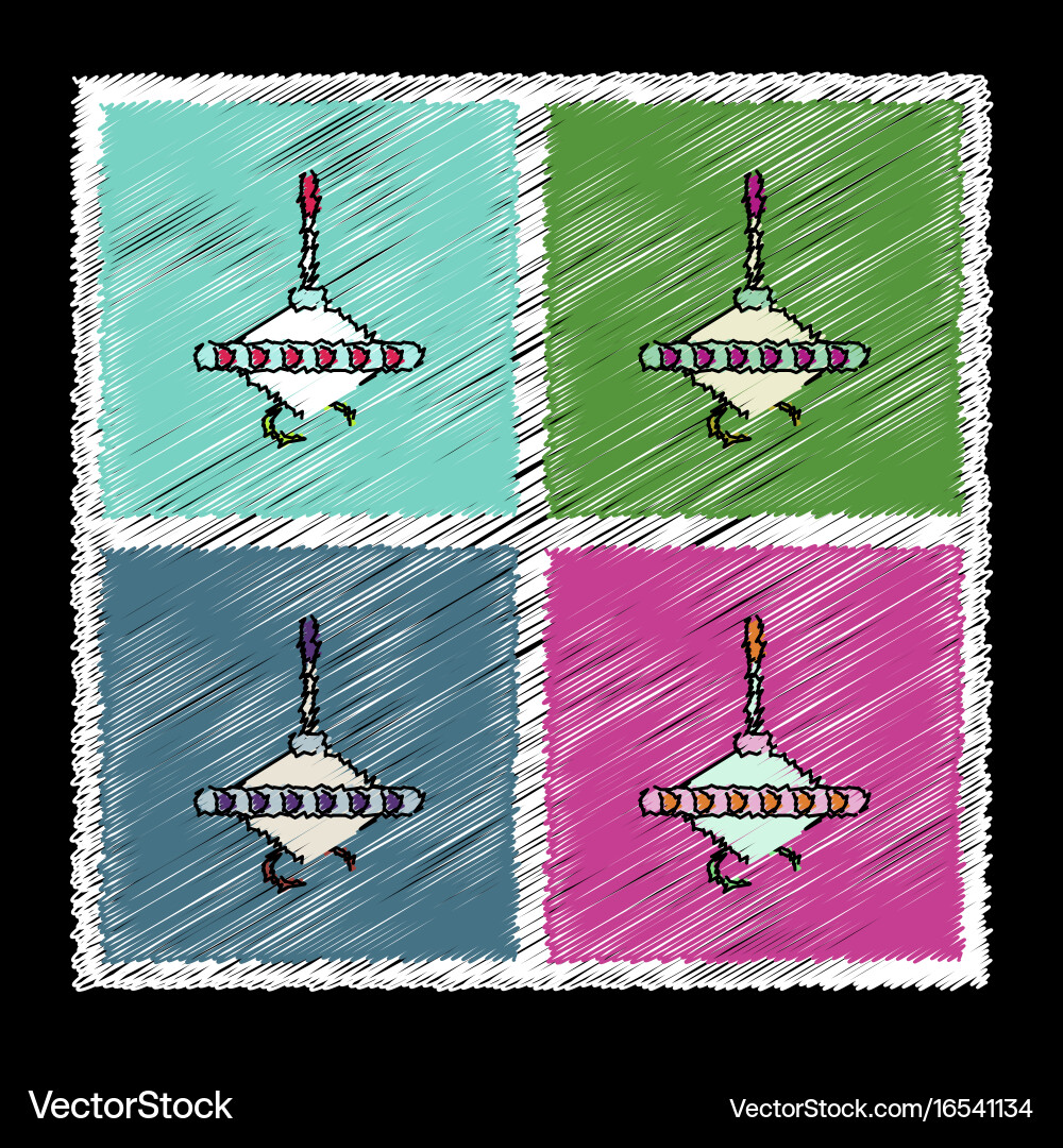 Set of flat shading style icons rotating Vector Image