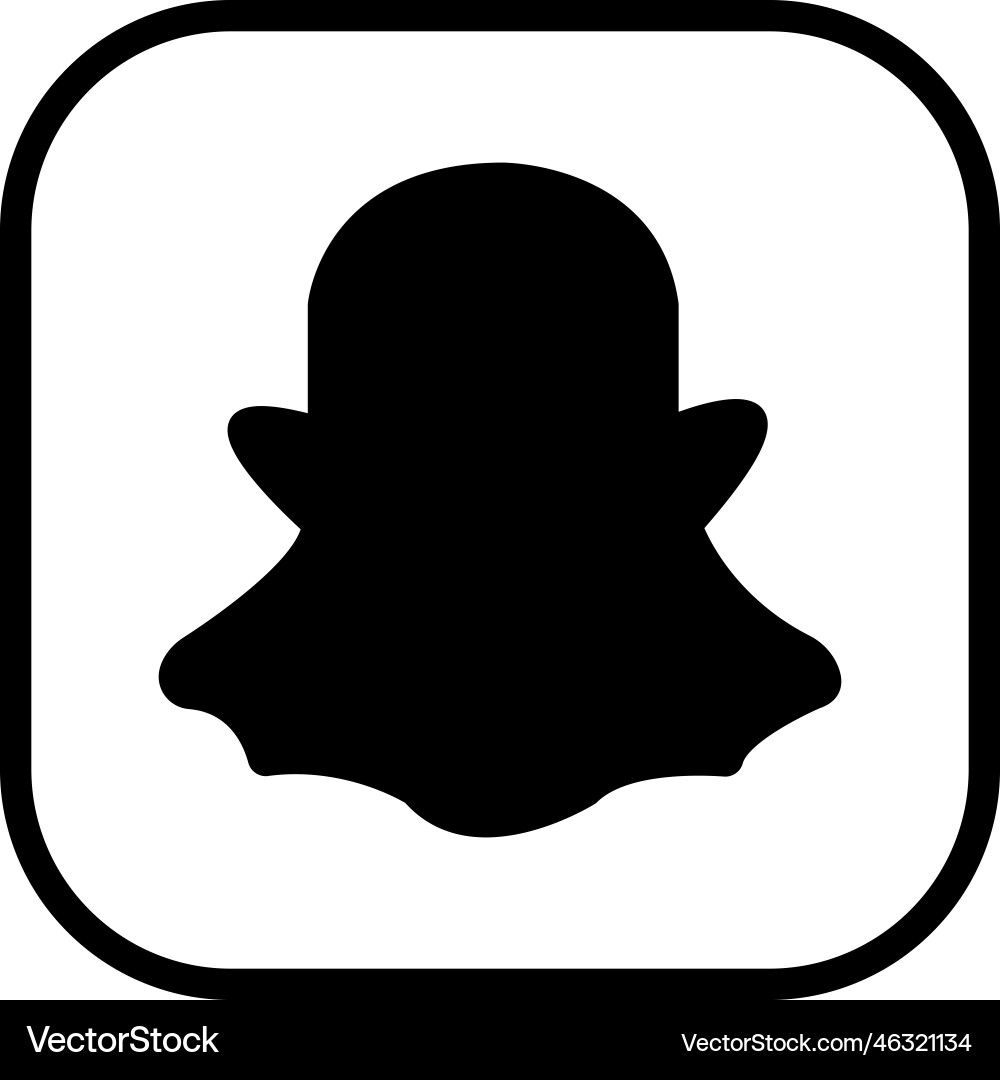 Snapchat logo messenger icon realistic social – Royalty-Free Vector |  VectorStock, image size:1000x1080