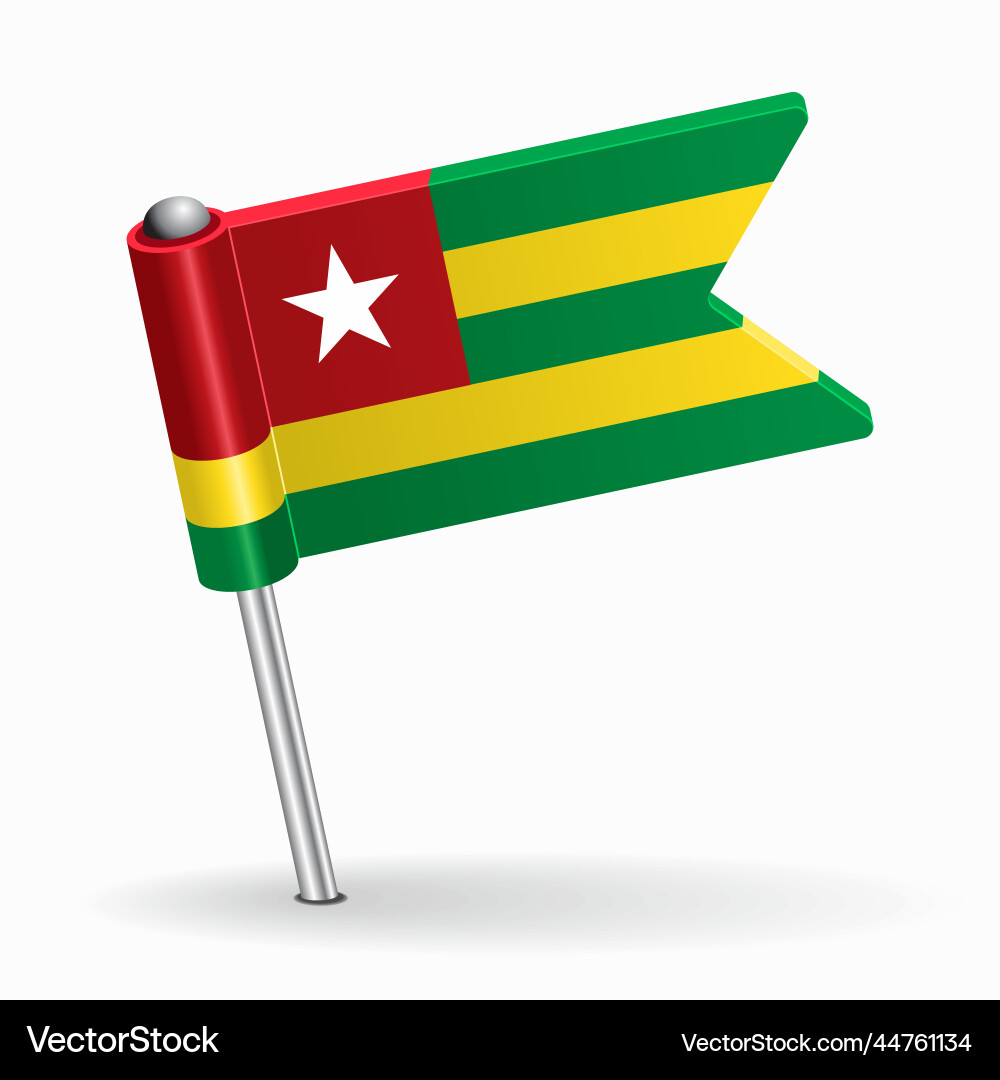 Togolese Flag Map Pointer Layout Togolese Flag Map Pointer Layout vektorbild