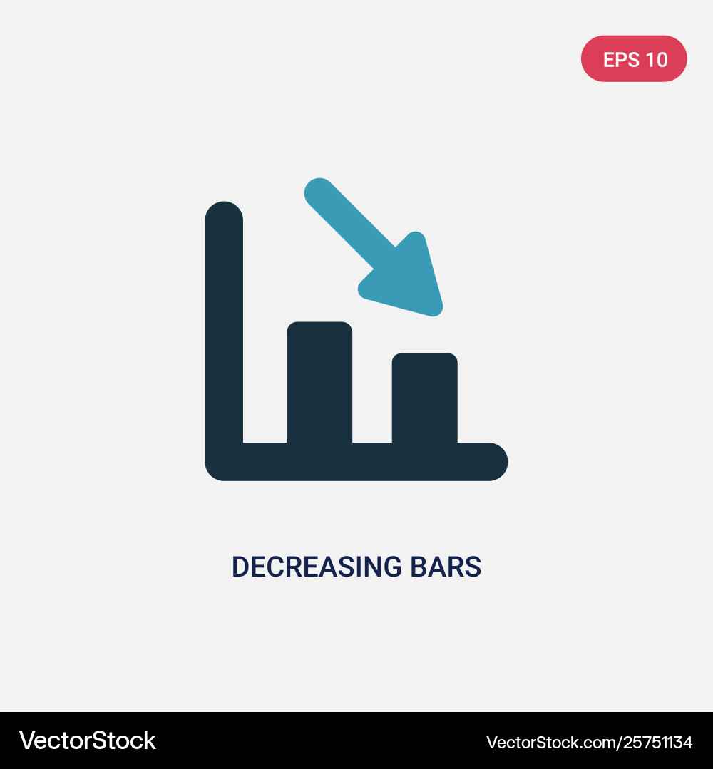 Two color decreasing bars chart icon from user Two color decreasing bars chart icon from user vector image